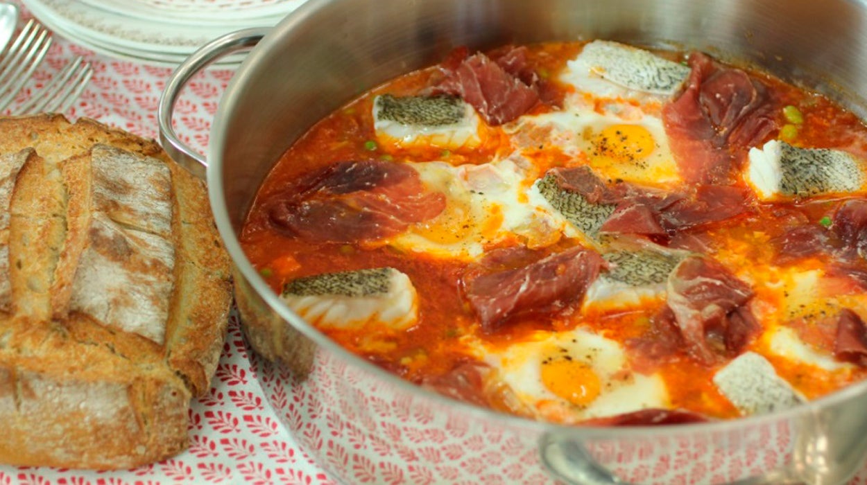 Las recetas de Robin Food: Huevos a la flamenca con bacalao Las recetas de Robin Food: Huevos a la flamenca con bacalao