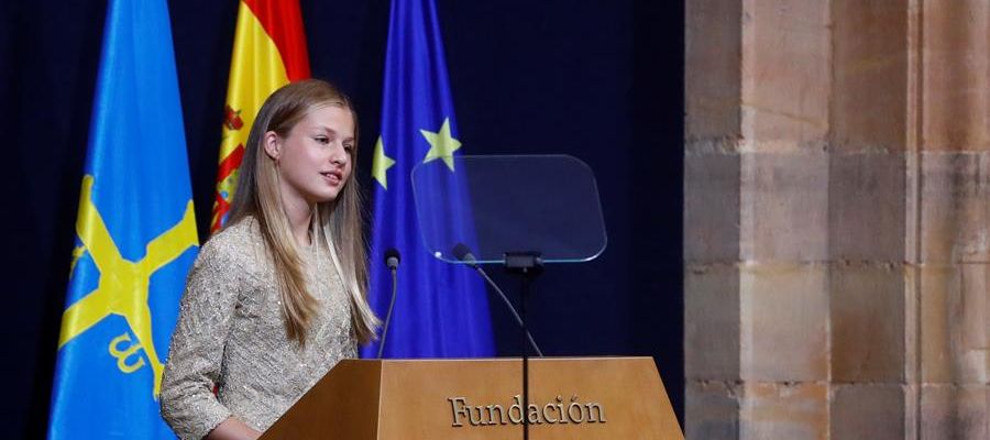 La princesa Leonor, durante su discurso en los Premios Princesa de Asturias. La princesa Leonor, durante su discurso en los Premios Princesa de Asturias.