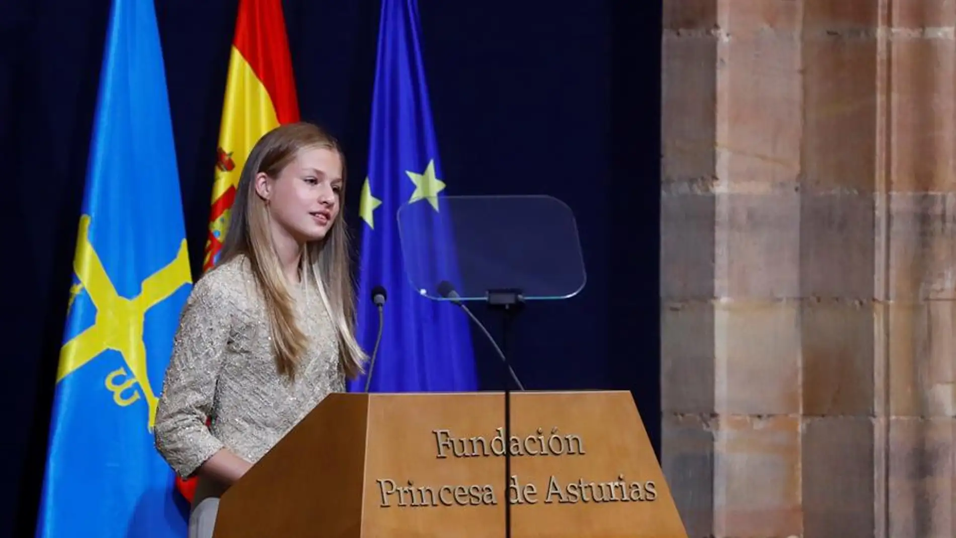 La princesa Leonor, durante su discurso en los Premios Princesa de Asturias.