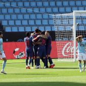 El Atlético de Madrid celebra un gol de Luis Suárez ante el Celta