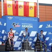 Los pilotos españoles Alex Márquez, Alex Rins y Joan Mir Los pilotos españoles Alex Márquez, Alex Rins y Joan Mir