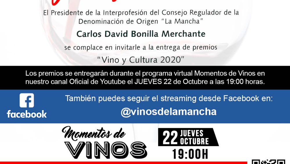 Invitación Premios Vino y Cultura