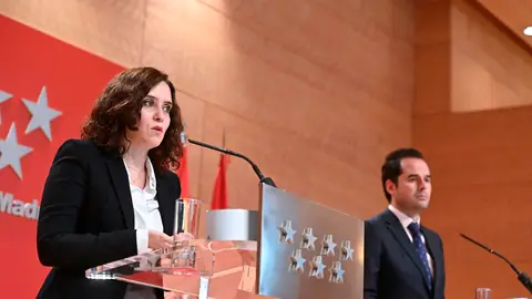 Isabel Díaz Ayuso e Ignacio Aguado, en una comparecencia Isabel Díaz Ayuso e Ignacio Aguado, en una comparecencia