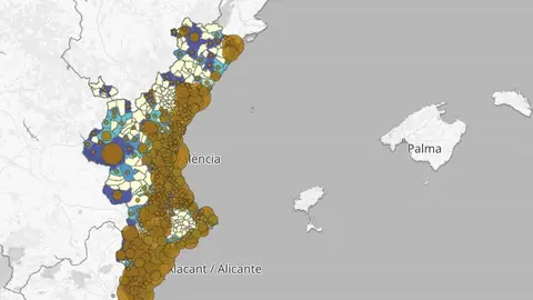 Mapa incidencia de la covid-19 en la Comunitat Valenciana. Mapa incidencia de la covid-19 en la Comunitat Valenciana.