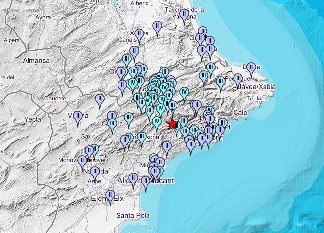 La provincia de Alicante vive una atípica secuencia de terremotos de magnitud media-baja La provincia de Alicante vive una atípica secuencia de terremotos de magnitud media-baja