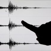 Imagen de archivo de un terremoto en un sismógrafo 