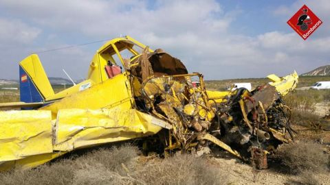 Estado en el que quedó la avioneta tras el accidente