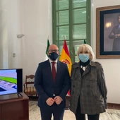 Germán Beardo y Teófila Martínez, en rueda de prensa Germán Beardo y Teófila Martínez, en rueda de prensa