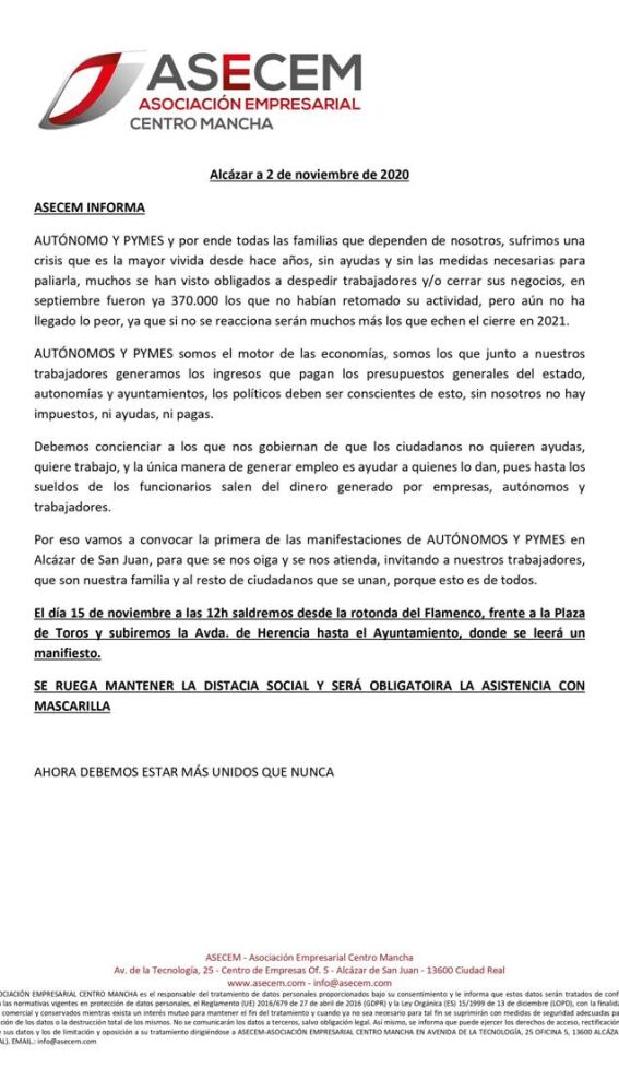Comunicado ASECEM
