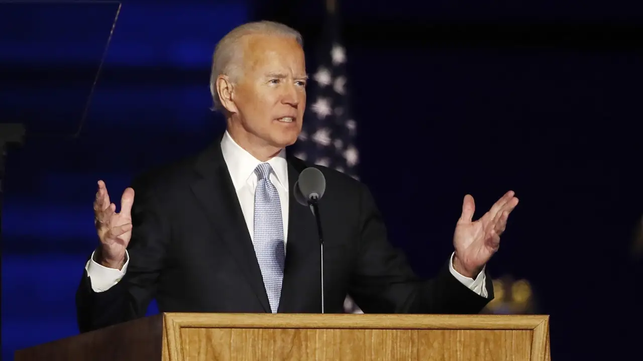 Joe Biden durante su primer discurso tras ser elegido presidente Joe Biden durante su primer discurso tras ser elegido presidente