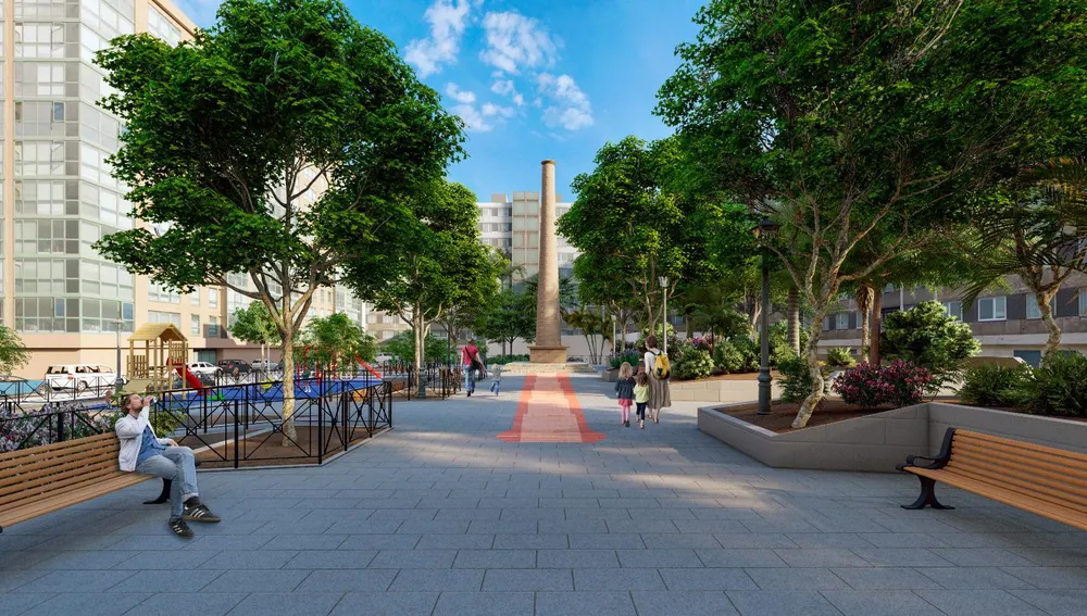 Simulación del aspecto que tendrá la nueva plaza Pilar Miró de Elche.