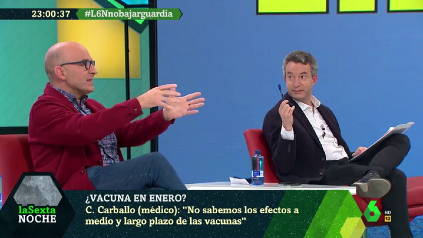"A la gente hay que decirle lo que hay": el debate sobre la vacuna entre C&eacute;sar Carballo y Jos&eacute; Antonio L&oacute;pez
