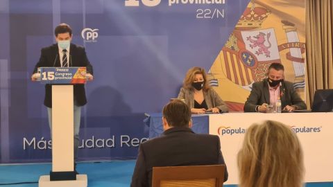 Miguel Ángel Valverde durante su intervención en el Congreso Provincial del PP Miguel Ángel Valverde durante su intervención en el Congreso Provincial del PP