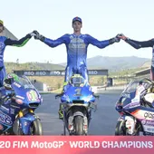 Los campeones del mundo de Moto2 (Bastianini), MotoGP (Mir) y Moto3 (Arenas) Los campeones del mundo de Moto2 (Bastianini), MotoGP (Mir) y Moto3 (Arenas)