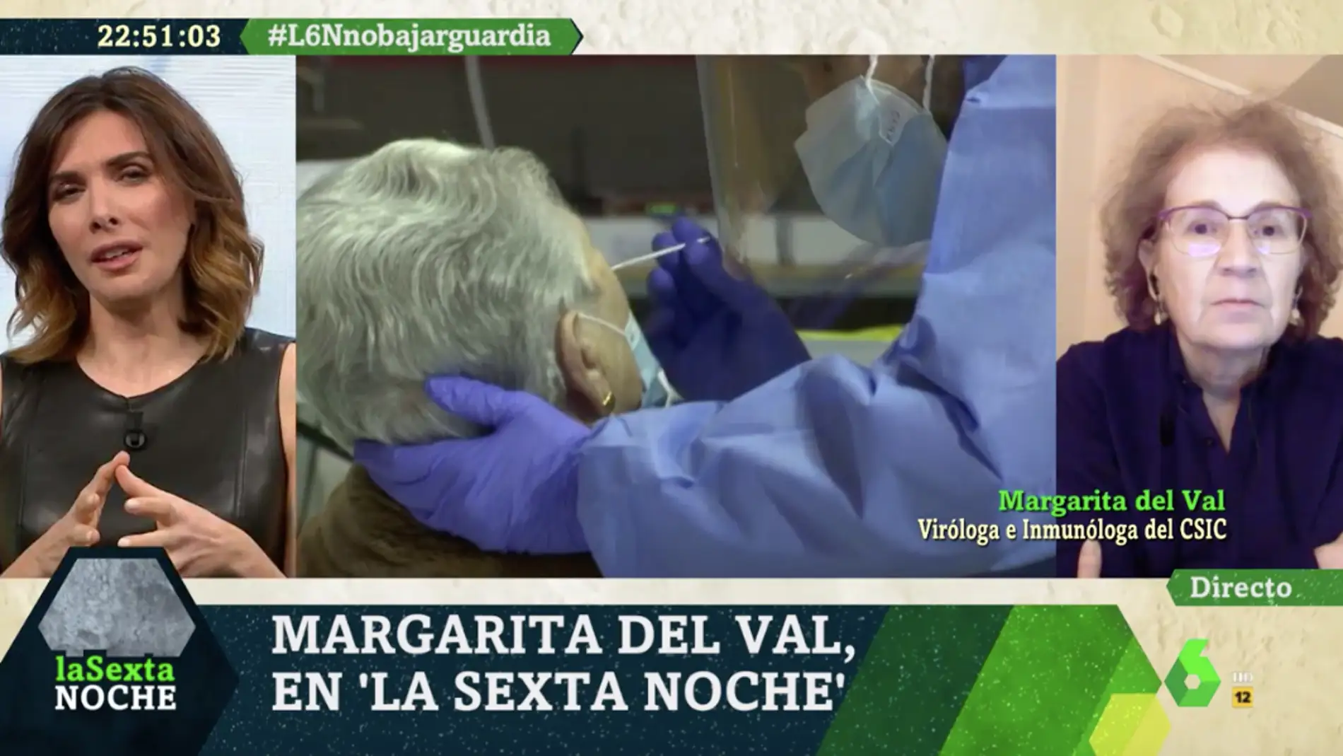 La viróloga e inmunóloga del CSIC, Margarita del Val, en 'LaSexta Noche' 