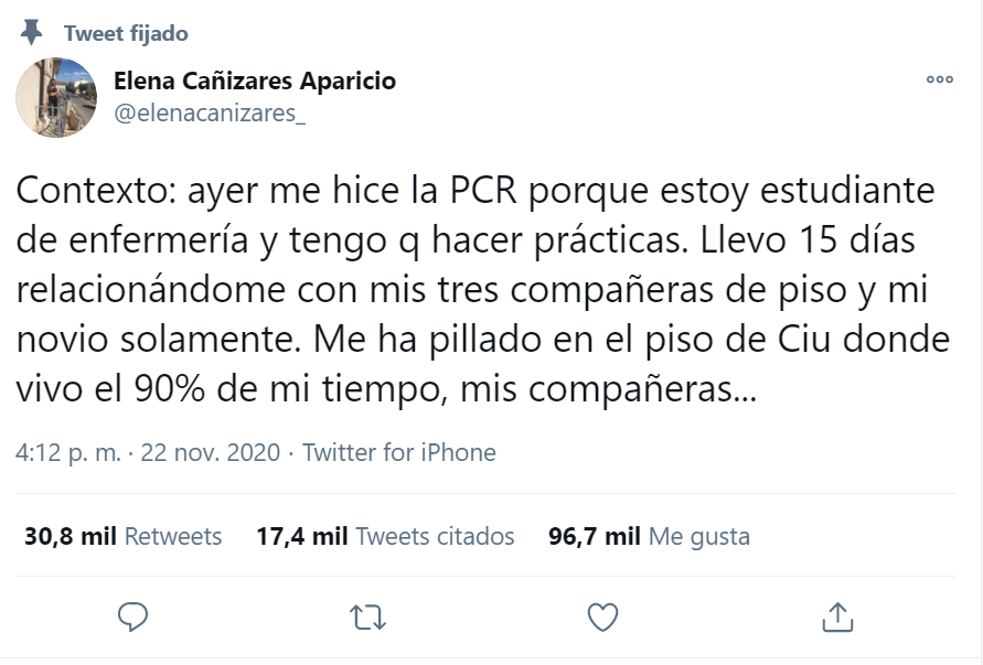 La reprochable actitud de las compañeras de piso de una estudiante de enfermería con covid: "Vete a tu casa" La reprochable actitud de las compañeras de piso de una estudiante de enfermería con covid: "Vete a tu casa"
