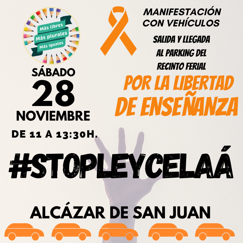 Los colegios concertados de Alcázar se manifestarán contra la "Ley Celaá" Los colegios concertados de Alcázar se manifestarán contra la "Ley Celaá"