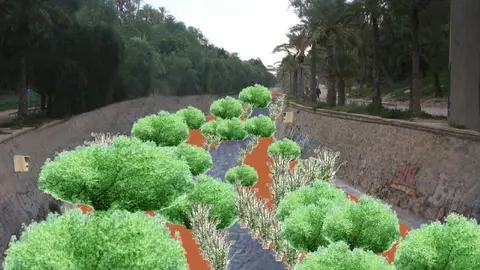 Margalló-Ecologistas en Acció plantea eliminar la solera de hormigón de la ladera del Vinalopó en Elche. Margalló-Ecologistas en Acció plantea eliminar la solera de hormigón de la ladera del Vinalopó en Elche.