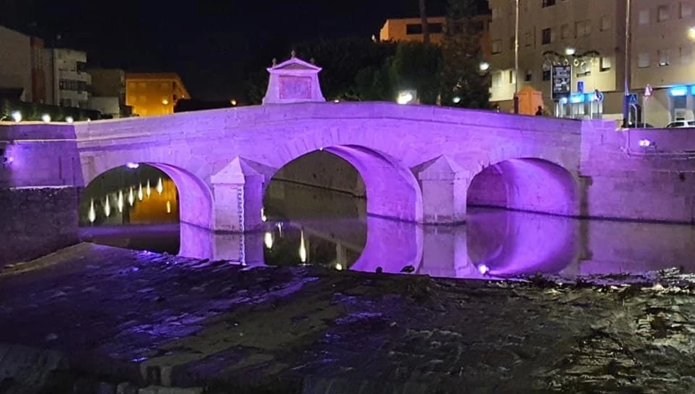 Puente de Rojales iluminado