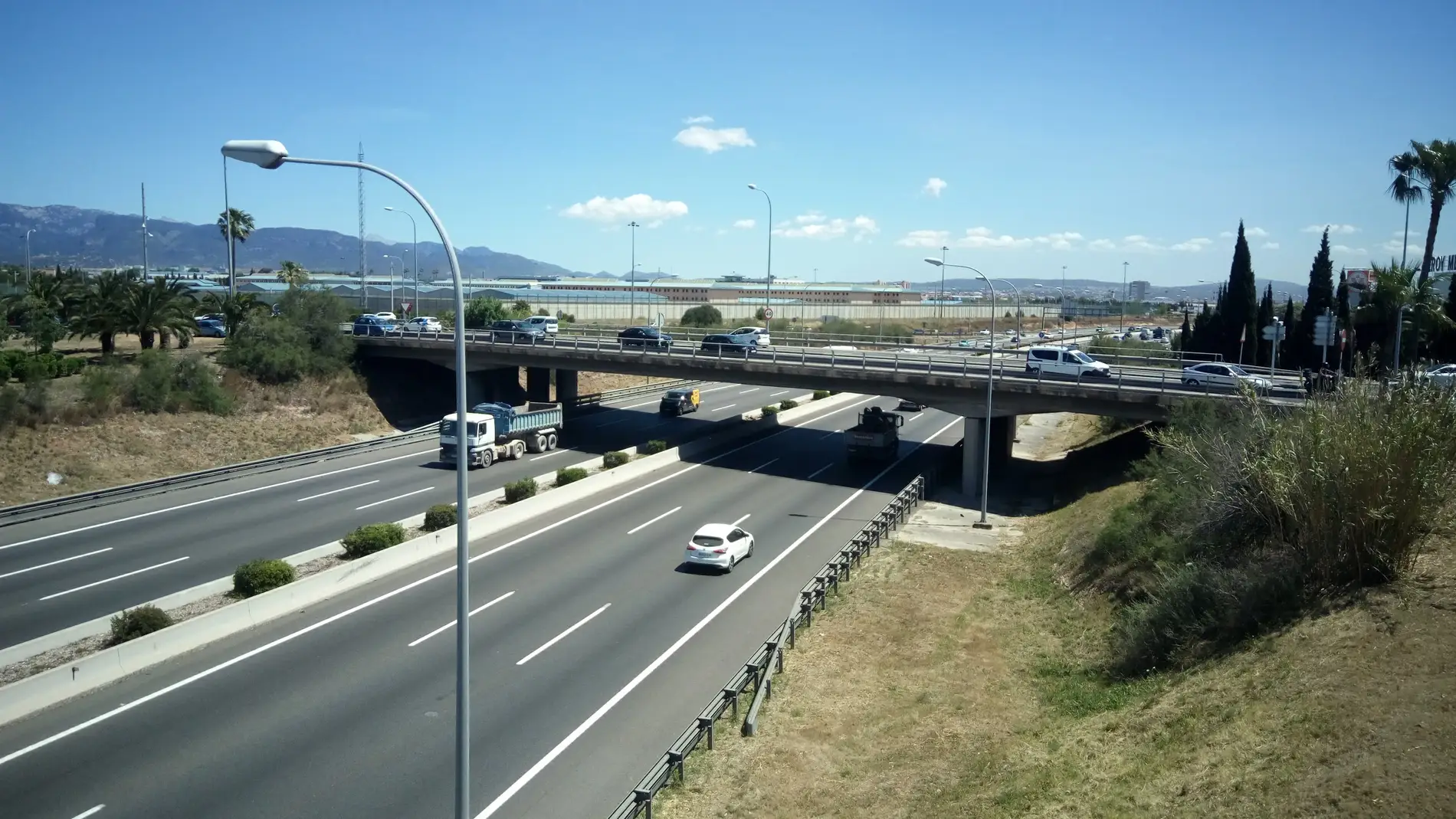 Autopista Ma-20, también conocida como Via de Cintura, una de las principales arterias de la red viaria de Mallorca