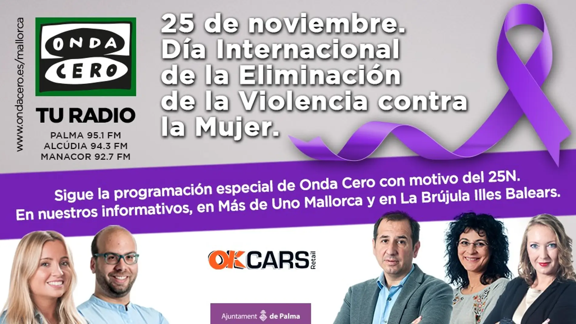 Onda Cero Illes Baleares se vuelca con el Día Internacional de la Eliminación de la Violencia contra la Mujer