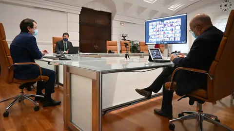 Mañueco anuncia a alcaldes y presidentes de diputaciones que la Junta generalizará los test antígenos Coronavirus