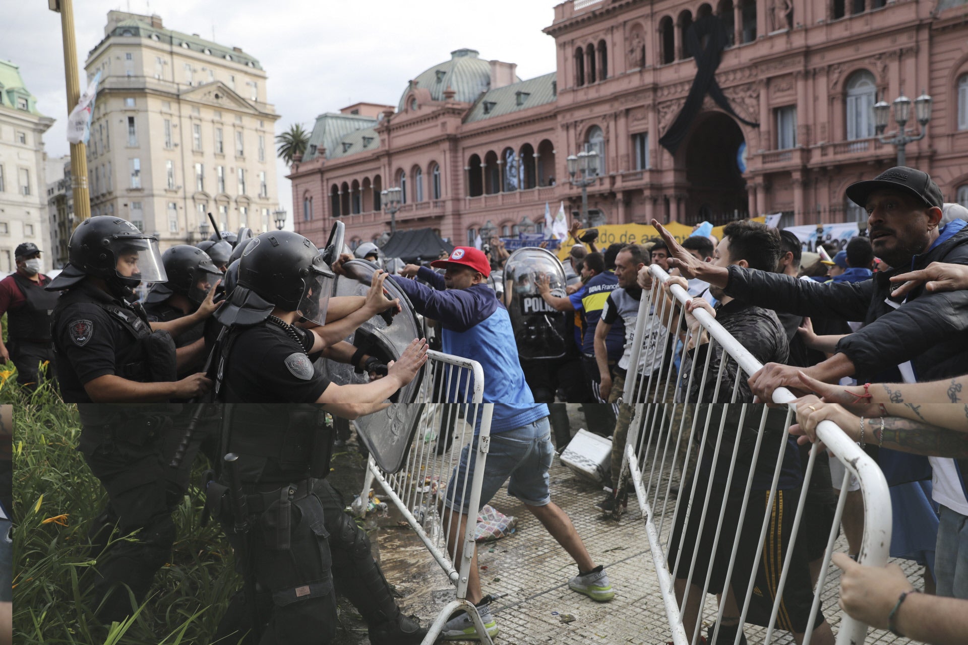 Primeros incidentes en el velatorio de Maradona ante la avalancha de hinchas Primeros incidentes en el velatorio de Maradona ante la avalancha de hinchas