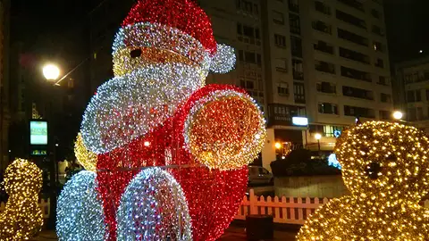 Papá Noel en 3D con luces led