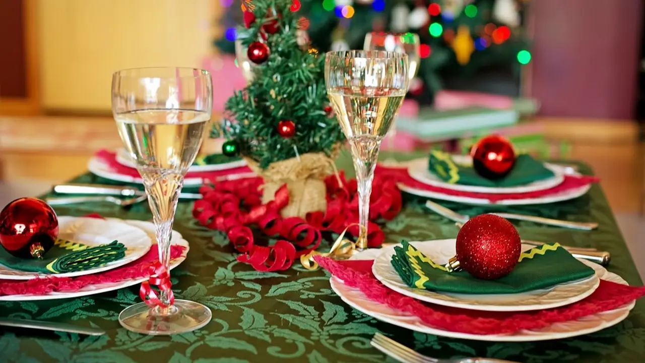 Imagen de archivo de una cena de Navidad Imagen de archivo de una cena de Navidad