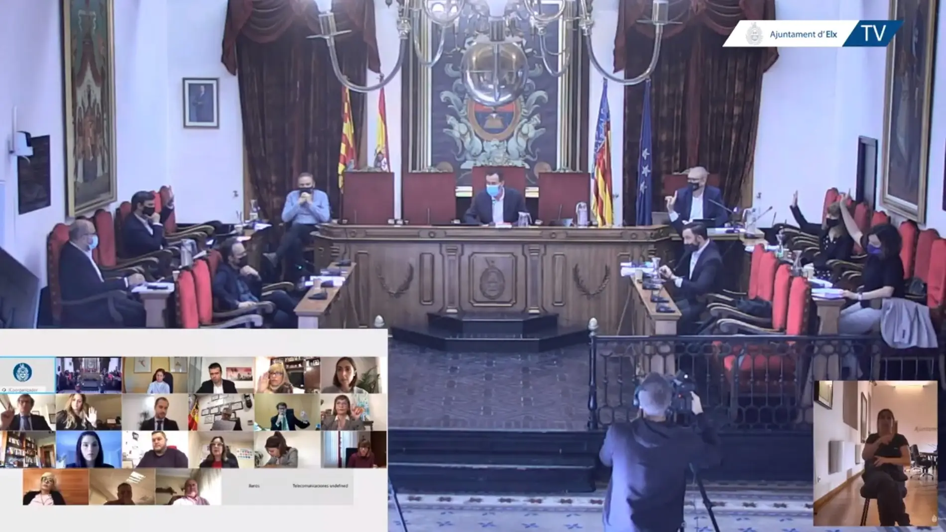 Votación en el pleno del Ayuntamiento de Elche de noviembre de 2020.