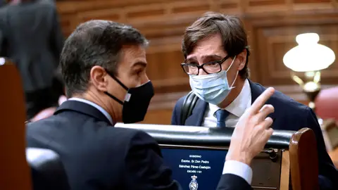 Pedro Sánchez y Salvador Illa en el Congreso Pedro Sánchez y Salvador Illa en el Congreso