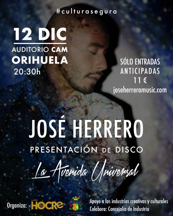 El artista oriolano presenta su disco 'La avenida universal' el próximo día 12 El artista oriolano presenta su disco 'La avenida universal' el próximo día 12
