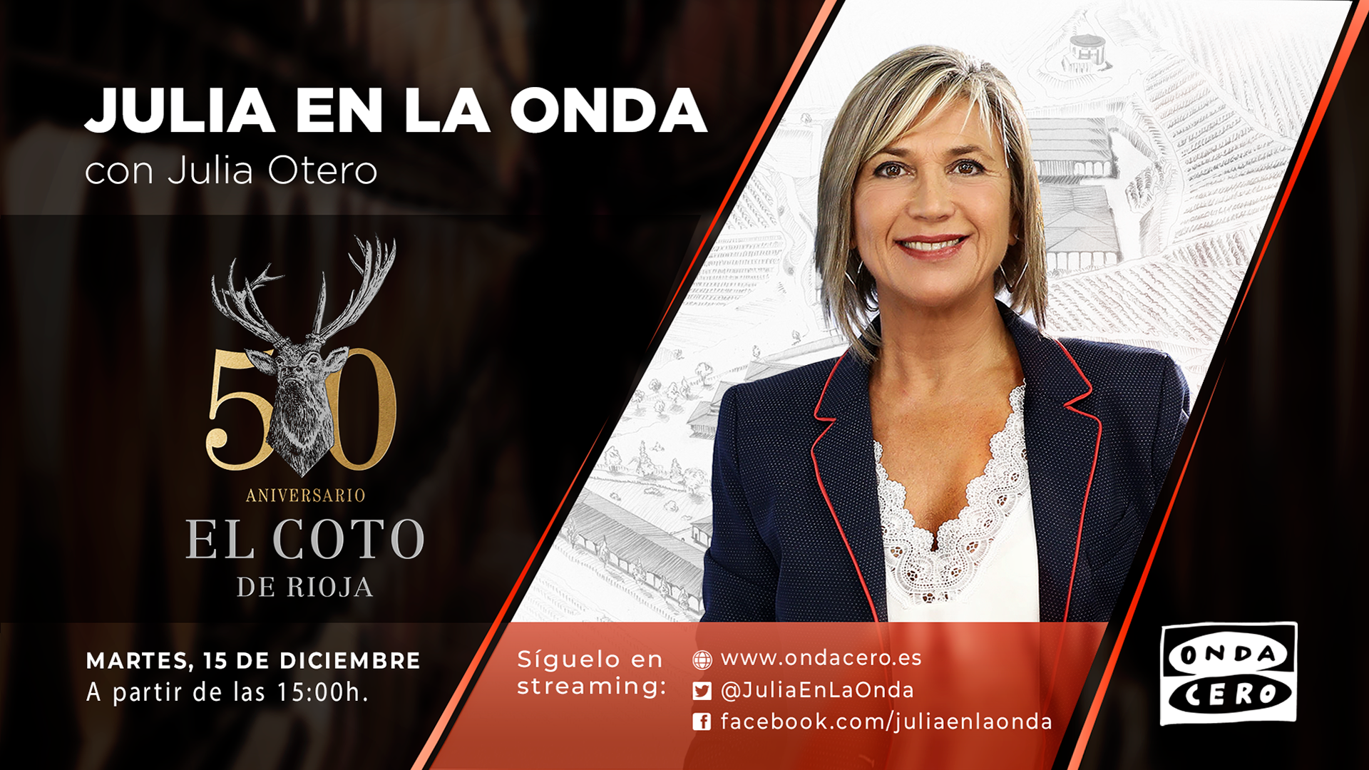 Vídeo completo del especial Julia en la Onda 50 aniversario Bodegas El Coto Vídeo completo del especial Julia en la Onda 50 aniversario Bodegas El Coto