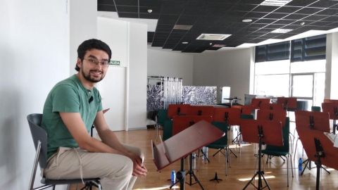 Marcel Ortega, director de la banda municipal de Castell&oacute;.