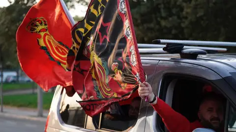 Caravana de coches mallorquinistas Real Mallorca