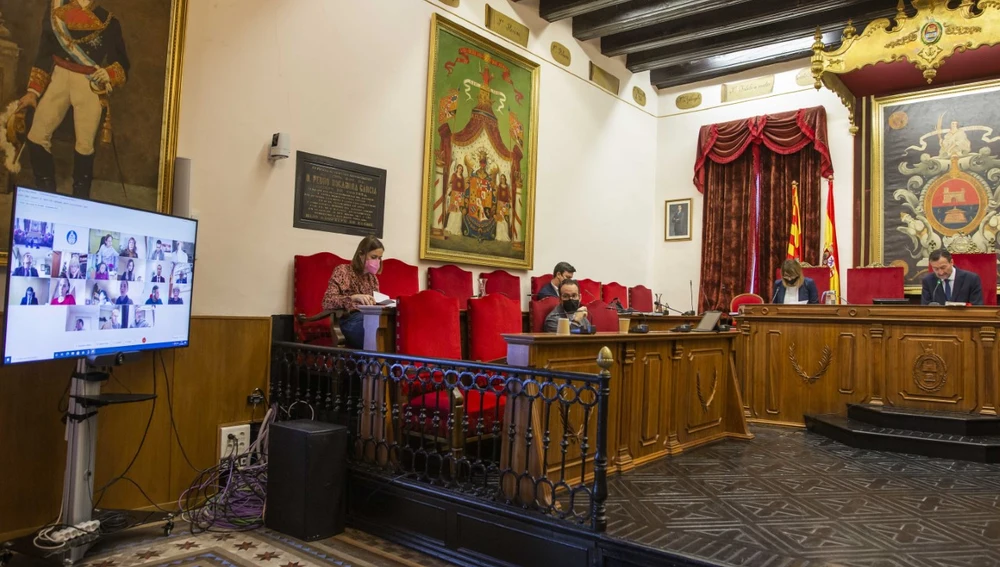 Pleno municipal en el Ayuntamiento de Elche de diciembre de 2020. Pleno municipal en el Ayuntamiento de Elche de diciembre de 2020.