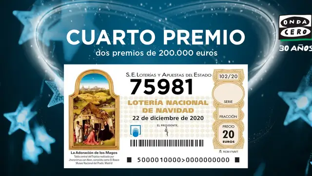 75981, primer cuarto premio 75981, primer cuarto premio