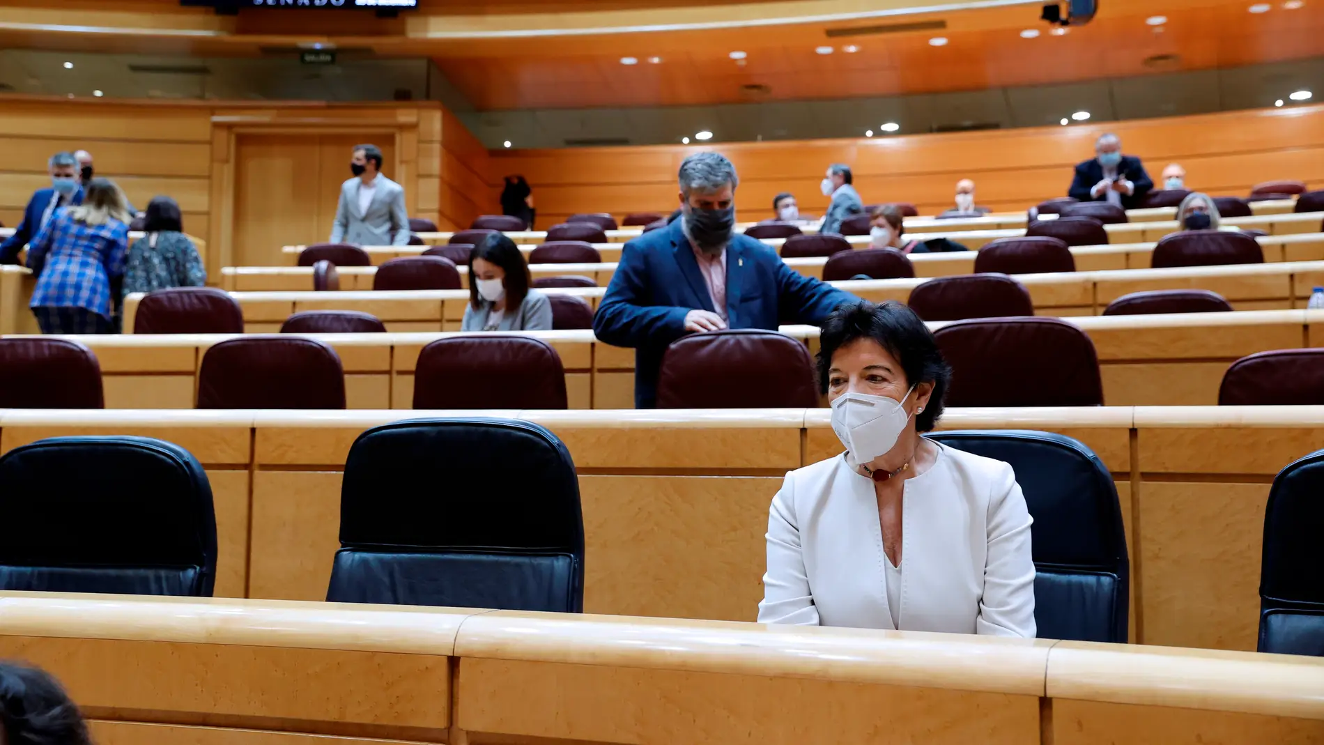 Isabel Celaá, en el pleno del Senado.