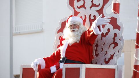 Pap&aacute; Noel, durante una visita en Rota