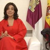 Pilar Zamora durante el mensaje navideño dirigido a los ciudadrealeños Pilar Zamora durante el mensaje navideño dirigido a los ciudadrealeños