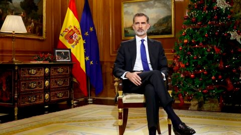 El rey Felipe VI, durante el discurso de Navidad de 2020