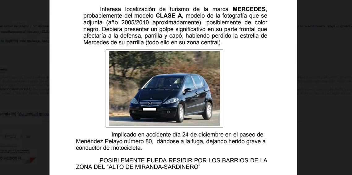 Solicitan colaboración ciudadana para encontrar al conductor de un 'Mercedes' que se dio a la fuga en Santander Solicitan colaboración ciudadana para encontrar al conductor de un 'Mercedes' que se dio a la fuga en Santander