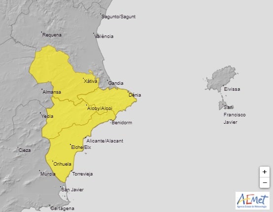La Aemet activa en Elche, Crevillent y Santa Pola el aviso amarillo por posibilidad de vientos de hasta 70 kilómetros por hora La Aemet activa en Elche, Crevillent y Santa Pola el aviso amarillo por posibilidad de vientos de hasta 70 kilómetros por hora