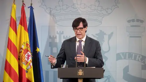 Salvador Illa durante su comparecencia Salvador Illa durante su comparecencia