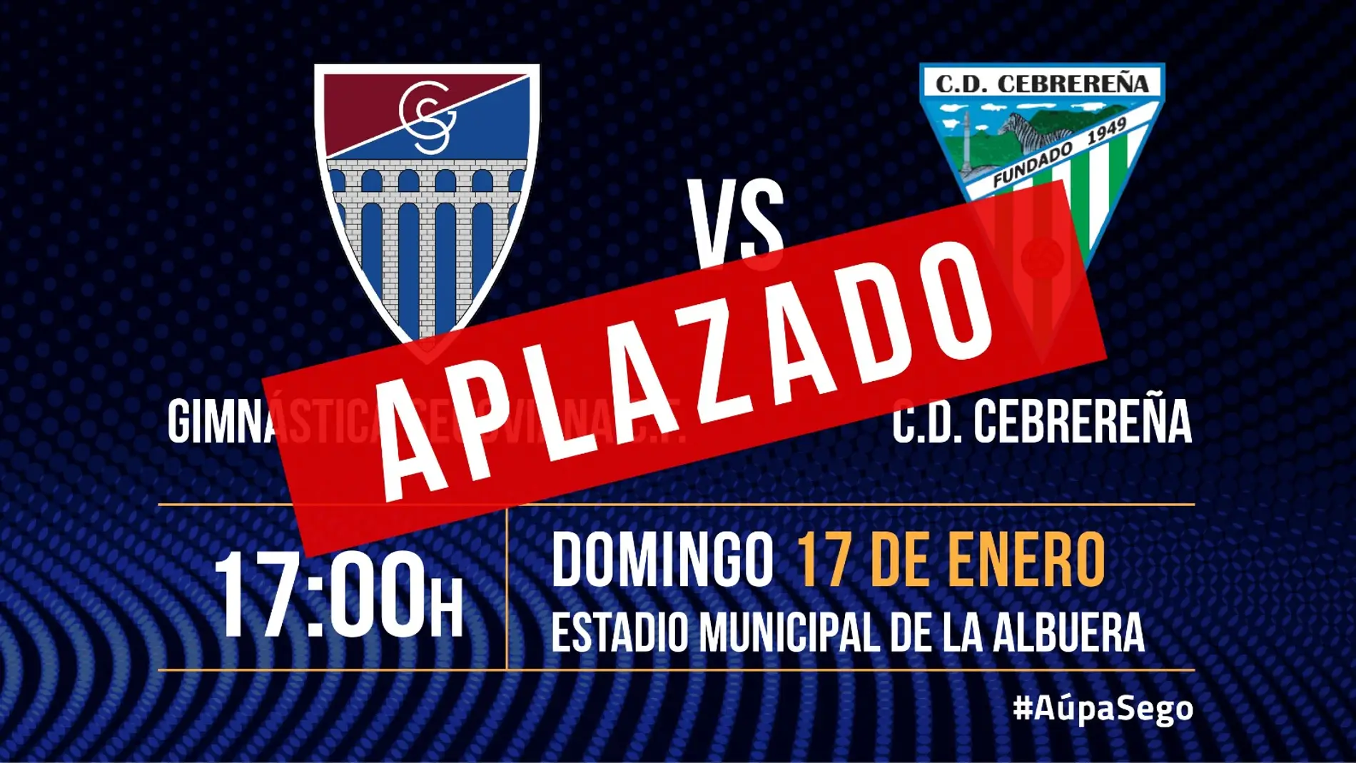 Aplazado el partido de la Segoviana de este domingo al detectar dos positivos Aplazado el partido de la Segoviana de este domingo al detectar dos positivos