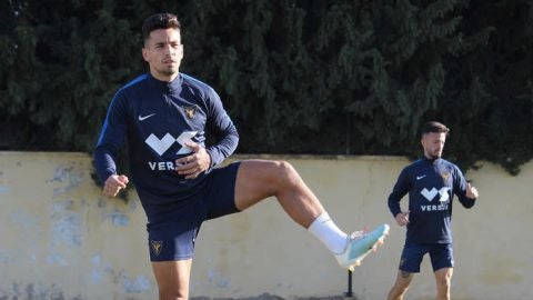 David Mayoral entrenando con el UCAM Murcia CF en una foto de archivo