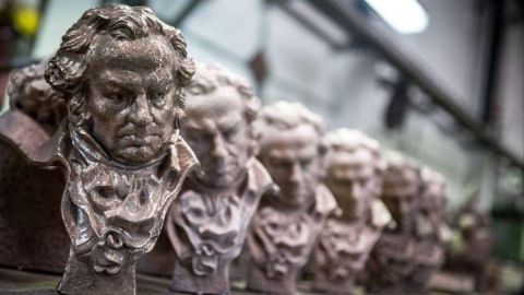 Imagen gen&eacute;rica de varias estatuillas de los Premios Goya, los galardones oficiales de la Academia de Cine