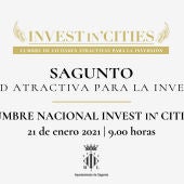 Sagunto participa en la tercera edición de la cumbre ‘Invest in cities’ que se celebrará el jueves y será telemática