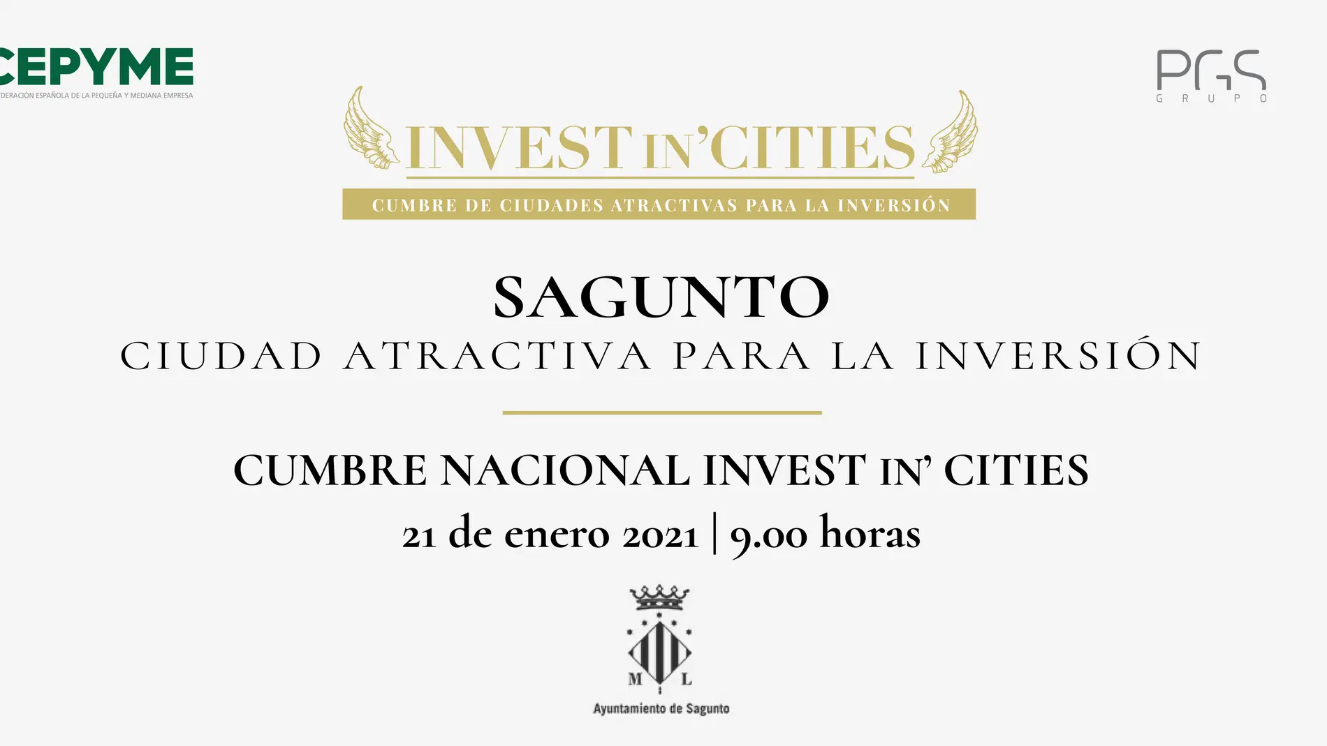 Sagunto participa en la tercera edición de la cumbre ‘Invest in cities’ que se celebrará el jueves y será telemática