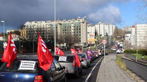 Caravana de protesta por el convenio de limpieza